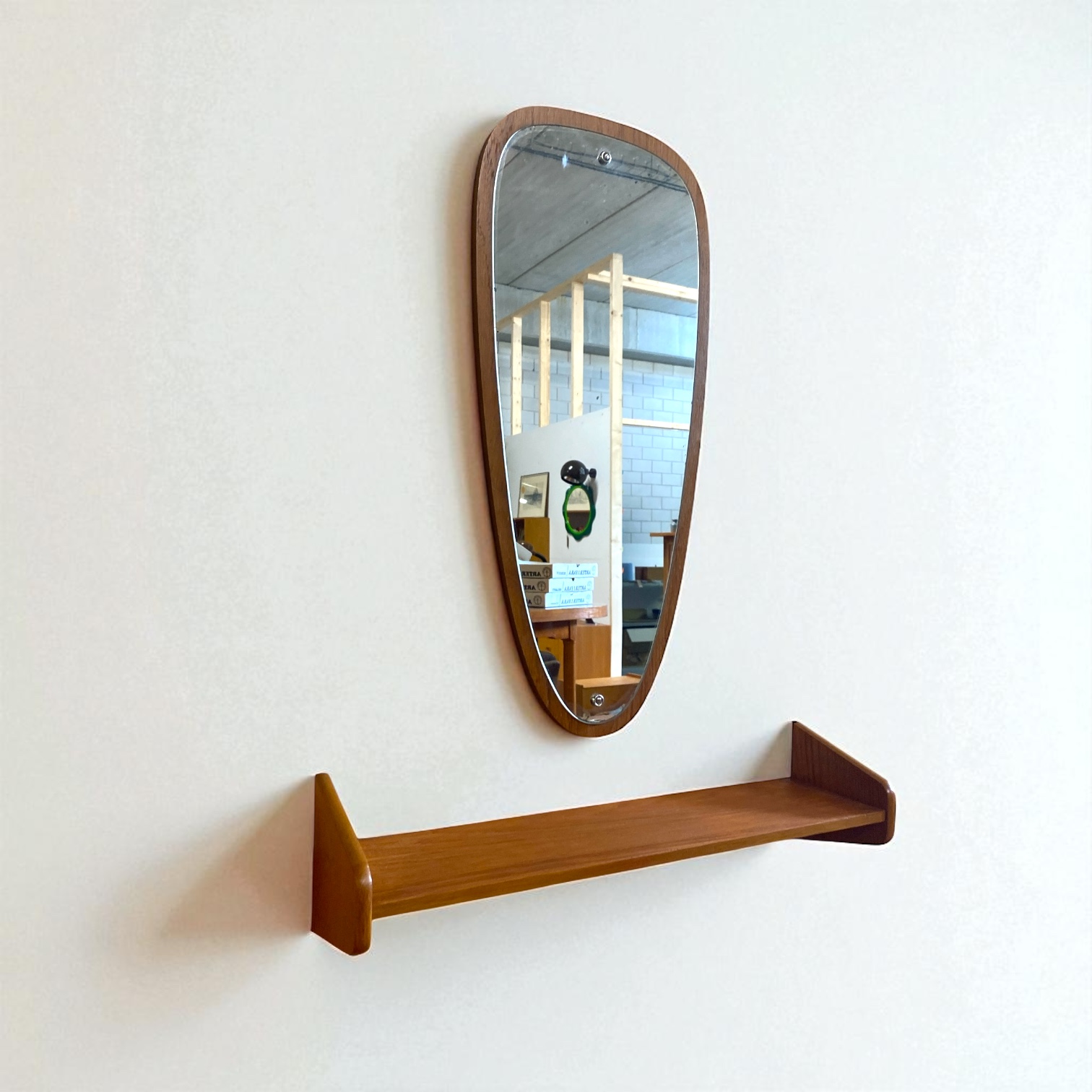 Vintage mirror with shelf