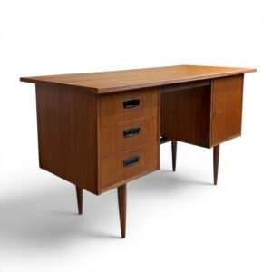 Vintage Teak Bureau met Lades en Kastje
