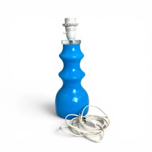 Blauwe glazen tafellamp